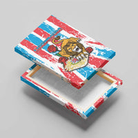 Luxembourg Canvas Wall Art Red Lion With Coat Of Arms - Wonder Print Shop