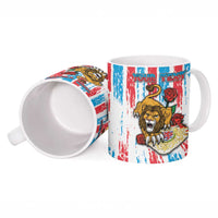 Personalized Luxembourg Ceramic Mug Red Lion With Coat Of Arms - Wonder Print Shop