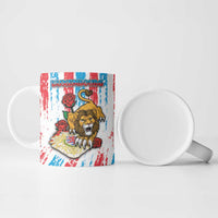 Personalized Luxembourg Ceramic Mug Red Lion With Coat Of Arms - Wonder Print Shop