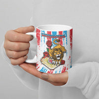 Personalized Luxembourg Ceramic Mug Red Lion With Coat Of Arms - Wonder Print Shop