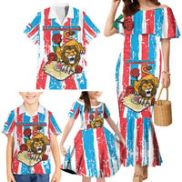 Personalized Luxembourg Family Matching Mermaid Dress and Hawaiian Shirt Red Lion With Coat Of Arms - Wonder Print Shop