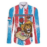 Personalized Luxembourg Family Matching Mermaid Dress and Hawaiian Shirt Red Lion With Coat Of Arms - Wonder Print Shop