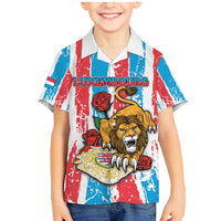 Personalized Luxembourg Family Matching Mermaid Dress and Hawaiian Shirt Red Lion With Coat Of Arms - Wonder Print Shop