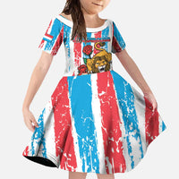 Personalized Luxembourg Family Matching Off Shoulder Maxi Dress and Hawaiian Shirt Red Lion With Coat Of Arms - Wonder Print Shop