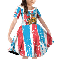 Personalized Luxembourg Family Matching Off Shoulder Short Dress and Hawaiian Shirt Red Lion With Coat Of Arms - Wonder Print Shop