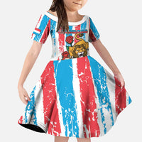 Personalized Luxembourg Family Matching Summer Maxi Dress and Hawaiian Shirt Red Lion With Coat Of Arms - Wonder Print Shop