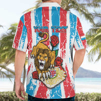 Personalized Luxembourg Hawaiian Shirt Red Lion With Coat Of Arms - Wonder Print Shop