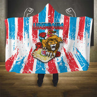 Luxembourg Hooded Blanket Red Lion With Coat Of Arms - Wonder Print Shop
