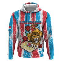 Personalized Luxembourg Hoodie Red Lion With Coat Of Arms - Wonder Print Shop