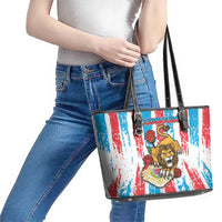 Luxembourg Leather Tote Bag Red Lion With Coat Of Arms - Wonder Print Shop