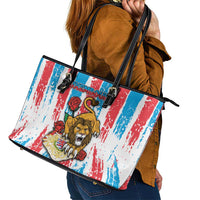 Luxembourg Leather Tote Bag Red Lion With Coat Of Arms - Wonder Print Shop