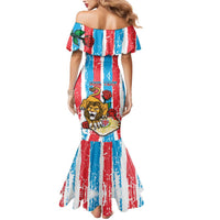 Personalized Luxembourg Mermaid Dress Red Lion With Coat Of Arms - Wonder Print Shop