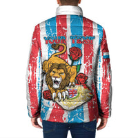 Personalized Luxembourg Padded Jacket Red Lion With Coat Of Arms - Wonder Print Shop