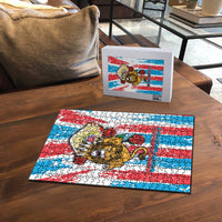 Luxembourg Puzzle Red Lion With Coat Of Arms - Wonder Print Shop