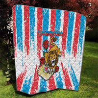 Luxembourg Quilt Red Lion With Coat Of Arms - Wonder Print Shop