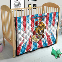 Luxembourg Quilt Red Lion With Coat Of Arms - Wonder Print Shop