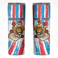 Personalized Luxembourg Skinny Tumbler Red Lion With Coat Of Arms - Wonder Print Shop