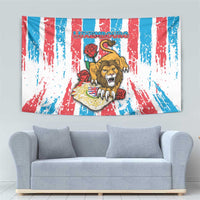 Luxembourg Tapestry Red Lion With Coat Of Arms - Wonder Print Shop