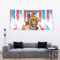 Luxembourg Tapestry Red Lion With Coat Of Arms - Wonder Print Shop