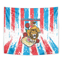 Luxembourg Tapestry Red Lion With Coat Of Arms - Wonder Print Shop