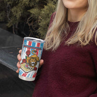 Personalized Luxembourg Tumbler Cup Red Lion With Coat Of Arms - Wonder Print Shop