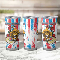 Personalized Luxembourg Tumbler Cup Red Lion With Coat Of Arms - Wonder Print Shop