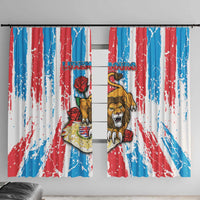 Luxembourg Window Curtain Red Lion With Coat Of Arms - Wonder Print Shop
