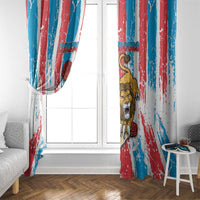 Luxembourg Window Curtain Red Lion With Coat Of Arms - Wonder Print Shop