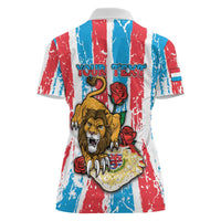 Personalized Luxembourg Women Polo Shirt Red Lion With Coat Of Arms - Wonder Print Shop