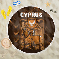 Cyprus Beach Blanket The Cypriot Mouflon With Coat Of Arms - Wonder Print Shop