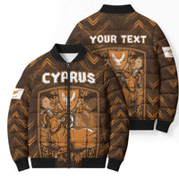 Personalized Cyprus Bomber Puffer Jacket The Cypriot Mouflon With Coat Of Arms - Wonder Print Shop