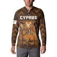 Personalized Cyprus Button Sweatshirt The Cypriot Mouflon With Coat Of Arms - Wonder Print Shop