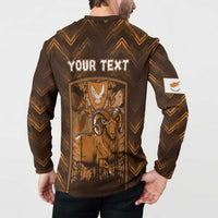 Personalized Cyprus Button Sweatshirt The Cypriot Mouflon With Coat Of Arms - Wonder Print Shop