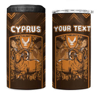 Personalized Cyprus 4 in 1 Can Cooler Tumbler The Cypriot Mouflon With Coat Of Arms - Wonder Print Shop