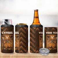 Personalized Cyprus 4 in 1 Can Cooler Tumbler The Cypriot Mouflon With Coat Of Arms - Wonder Print Shop