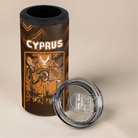 Personalized Cyprus 4 in 1 Can Cooler Tumbler The Cypriot Mouflon With Coat Of Arms - Wonder Print Shop