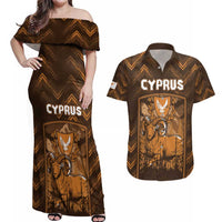 Personalized Cyprus Couples Matching Off Shoulder Maxi Dress and Hawaiian Shirt The Cypriot Mouflon With Coat Of Arms - Wonder Print Shop