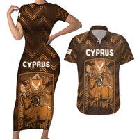 Personalized Cyprus Couples Matching Short Sleeve Bodycon Dress and Hawaiian Shirt The Cypriot Mouflon With Coat Of Arms - Wonder Print Shop