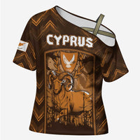 Personalized Cyprus Cross Shoulder Shirt The Cypriot Mouflon With Coat Of Arms - Wonder Print Shop