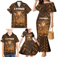 Personalized Cyprus Family Matching Mermaid Dress and Hawaiian Shirt The Cypriot Mouflon With Coat Of Arms - Wonder Print Shop