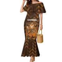 Personalized Cyprus Family Matching Mermaid Dress and Hawaiian Shirt The Cypriot Mouflon With Coat Of Arms - Wonder Print Shop