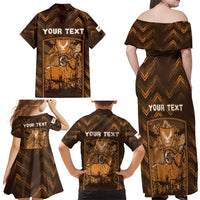 Personalized Cyprus Family Matching Off Shoulder Maxi Dress and Hawaiian Shirt The Cypriot Mouflon With Coat Of Arms - Wonder Print Shop