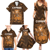 Personalized Cyprus Family Matching Summer Maxi Dress and Hawaiian Shirt The Cypriot Mouflon With Coat Of Arms - Wonder Print Shop