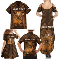 Personalized Cyprus Family Matching Summer Maxi Dress and Hawaiian Shirt The Cypriot Mouflon With Coat Of Arms - Wonder Print Shop