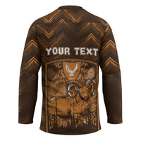 Personalized Cyprus Hockey Jersey The Cypriot Mouflon With Coat Of Arms - Wonder Print Shop