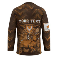 Personalized Cyprus Hockey Jersey The Cypriot Mouflon With Coat Of Arms - Wonder Print Shop