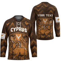 Personalized Cyprus Hockey Jersey The Cypriot Mouflon With Coat Of Arms - Wonder Print Shop