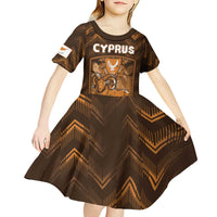 Personalized Cyprus Kid Short Sleeve Dress The Cypriot Mouflon With Coat Of Arms - Wonder Print Shop