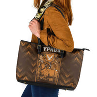 Cyprus Leather Tote Bag The Cypriot Mouflon With Coat Of Arms - Wonder Print Shop