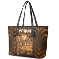 Cyprus Leather Tote Bag The Cypriot Mouflon With Coat Of Arms - Wonder Print Shop